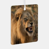 LION Personalize Name Foto Weihnachten Ornament Aus Metall (Vorderseite Rechts)