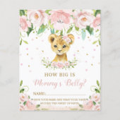 Lion Pink Floral Wie groß ist Mama's Bauchspiel (Vorderseite)