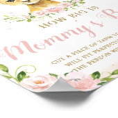 Lion Pink Floral Wie groß ist Mama's Bauchspiel Poster (Ecke)