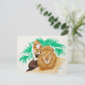 Lion PinUp Postkarte (Stehend Vorderseite)