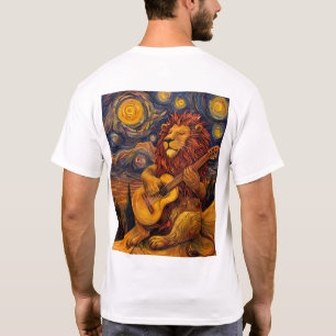 Lion Playing Gitarre Outdoor Musician Grafik T-Shi T-Shirt
