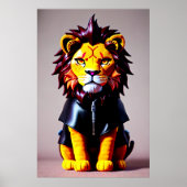Lion plush Spielzeug in schwarzen Tuchen | Art der Poster (Vorne)