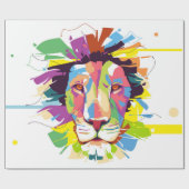 Lion Pop Art Geschenkpapier (Flach)