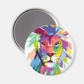 Lion Pop Art Magnet (Vorderseite/Rückseite)