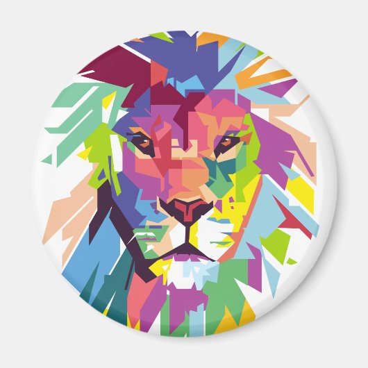 Lion Pop Art Magnet (Vorne)