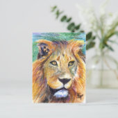Lion Portrait ACEO Postkarte (Stehend Vorderseite)
