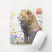Lion Portrait Animal Painting Wildlife Forest Mousepad (Mit Mouse)