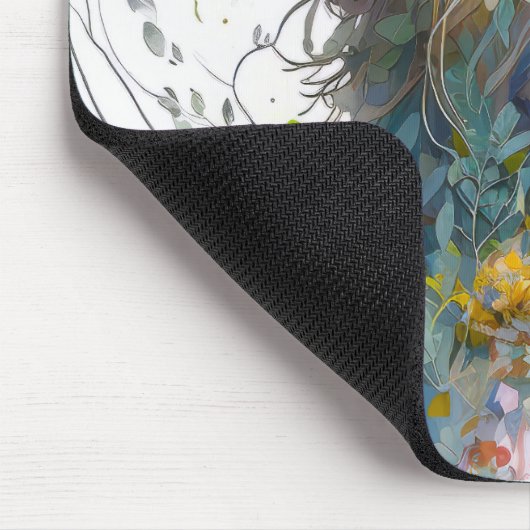 Lion Portrait Animal Painting Wildlife Forest Mousepad (Ecke)