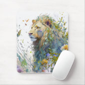 Lion Portrait Animal Painting Wildlife Forest Mousepad (Mit Mouse)