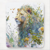 Lion Portrait Animal Painting Wildlife Forest Mousepad (Vorne)