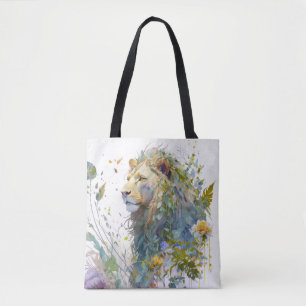 Lion Portrait Animal Painting Wildlife Forest Tasche