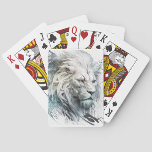 Lion Portrait Animal Painting Wildlife Spielkarten