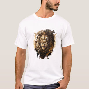 Lion Portrait Animal Painting Wildlife T-Shirt