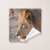 Lion Portrait Badhandtuch Set (Waschlappen)