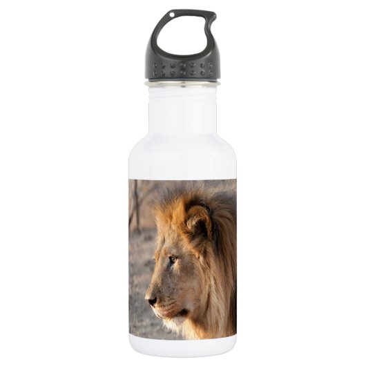 Lion Portrait Edelstahlflasche (Vorderseite)