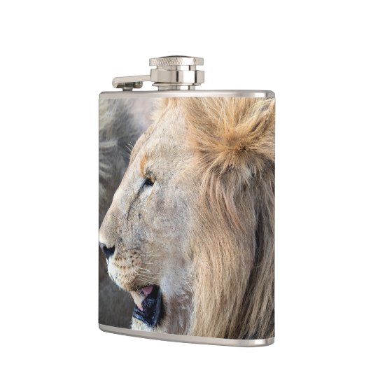 Lion Portrait Flachmann (Links)