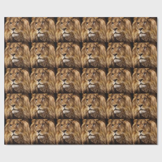 Lion-Portrait Geschenkpapier (Flach)