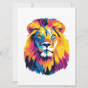 Lion Portrait Illustration Aquarellmalerei Feiertagskarte