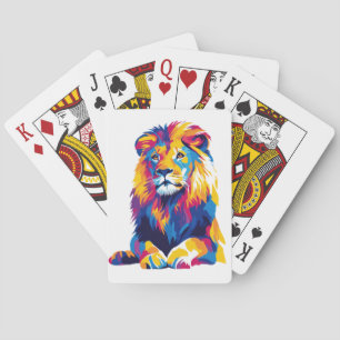 Lion Portrait Illustration Aquarellmalerei Spielkarten