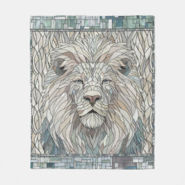 Lion Portrait Mosaik Art Fleecedecke