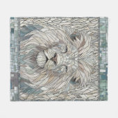 Lion Portrait Mosaik Art Fleecedecke (Vorderseite (Horizontal))