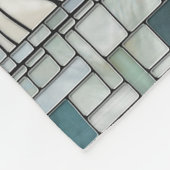 Lion Portrait Mosaik Art Fleecedecke (Ecke)