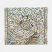 Lion Portrait Mosaik Art Fleecedecke (Vorderseite (Horizontal))