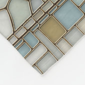 Lion Portrait Mosaik Art Fleecedecke (Ecke)