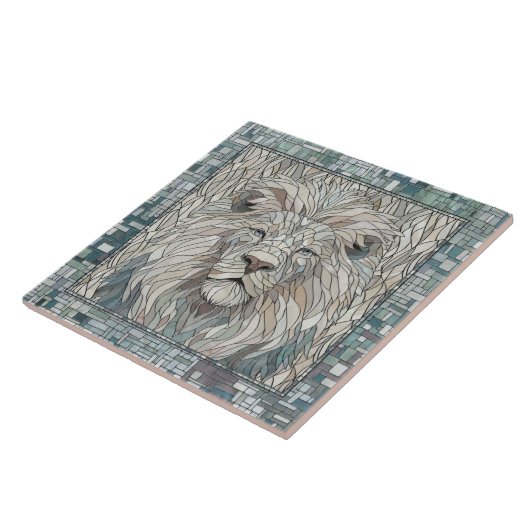 Lion Portrait Mosaik Art Fliese (Seite)
