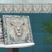 Lion Portrait Mosaik Art Fliese