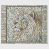 Lion Portrait Mosaik Art Geschenkpapier (Flach)