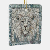 Lion Portrait Mosaik Art Keramikornament (Rechts)