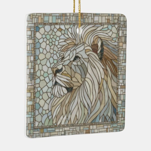 Lion Portrait Mosaik Art Keramikornament (Rechts)