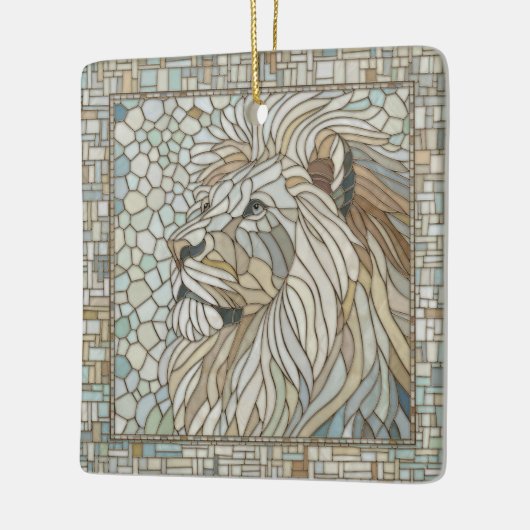 Lion Portrait Mosaik Art Keramikornament (Links)