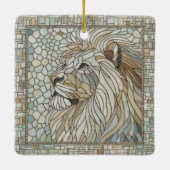 Lion Portrait Mosaik Art Keramikornament (Rückseite)