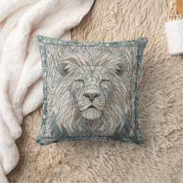Lion Portrait Mosaik Art Kissen