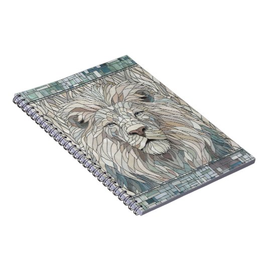Lion Portrait Mosaik Art Notizblock (Rechte Seite)