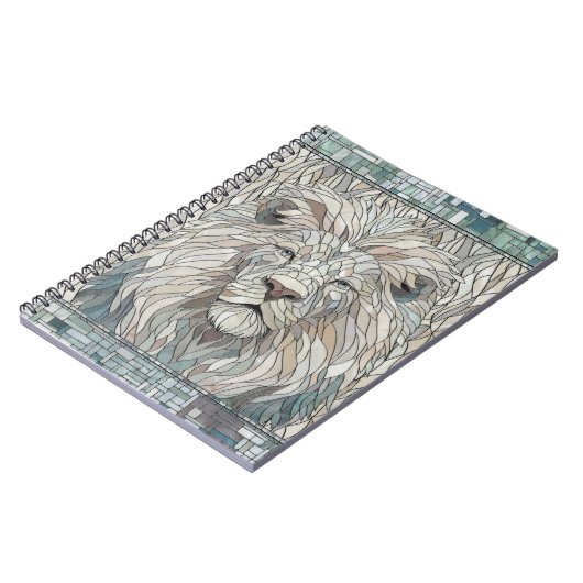 Lion Portrait Mosaik Art Notizblock (Linke Seite)