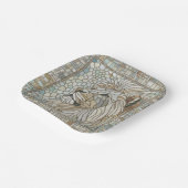 Lion Portrait Mosaik Art Pappteller (Gewinkelt)