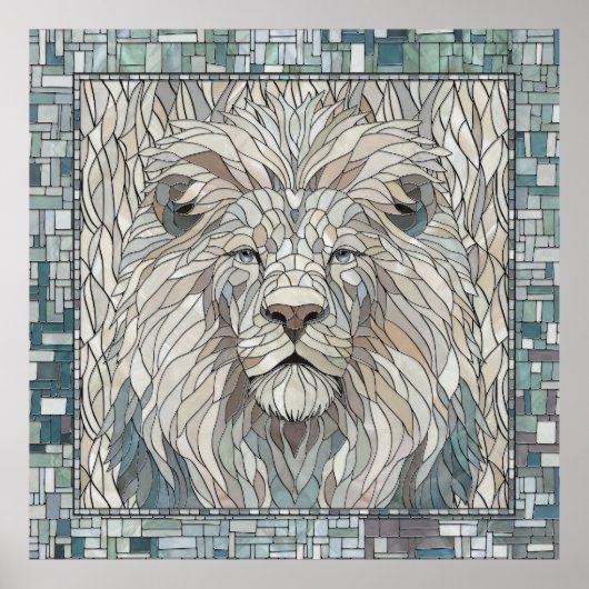 Lion Portrait Mosaik Art Poster (Vorne)