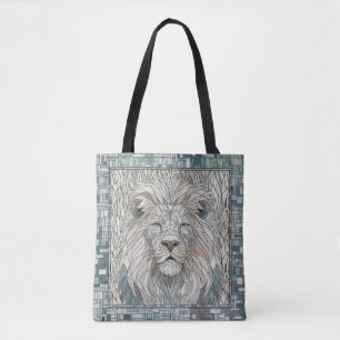 Lion Portrait Mosaik Art Tasche