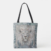 Lion Portrait Mosaik Art Tasche (Rückseite)