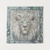 Lion Portrait Mosaik Art Wandteppich (Vorderseite)