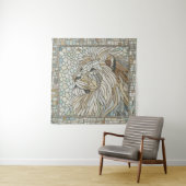 Lion Portrait Mosaik Art Wandteppich (Beispiel)