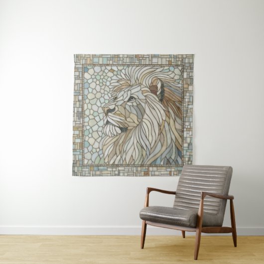 Lion Portrait Mosaik Art Wandteppich (Beispiel)