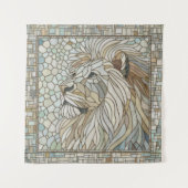 Lion Portrait Mosaik Art Wandteppich (Vorderseite)