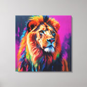 Lion Portrait Painting Art Leinwanddruck (Vorderseite)