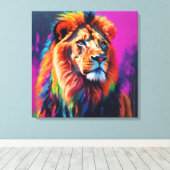Lion Portrait Painting Art Leinwanddruck (Insitu (Holzboden))