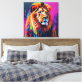 Lion Portrait Painting Art Leinwanddruck (Insitu (Schlafzimmer))