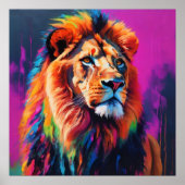 Lion Portrait Painting Art Poster (Vorne)